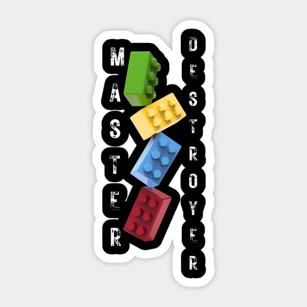 Master Destroyer Lego Brick Black Vertical Text Sticker by Pastel Potato Shop